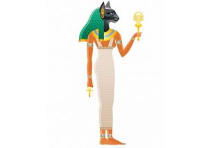 The goddess Bastet was represented with the head of a cat